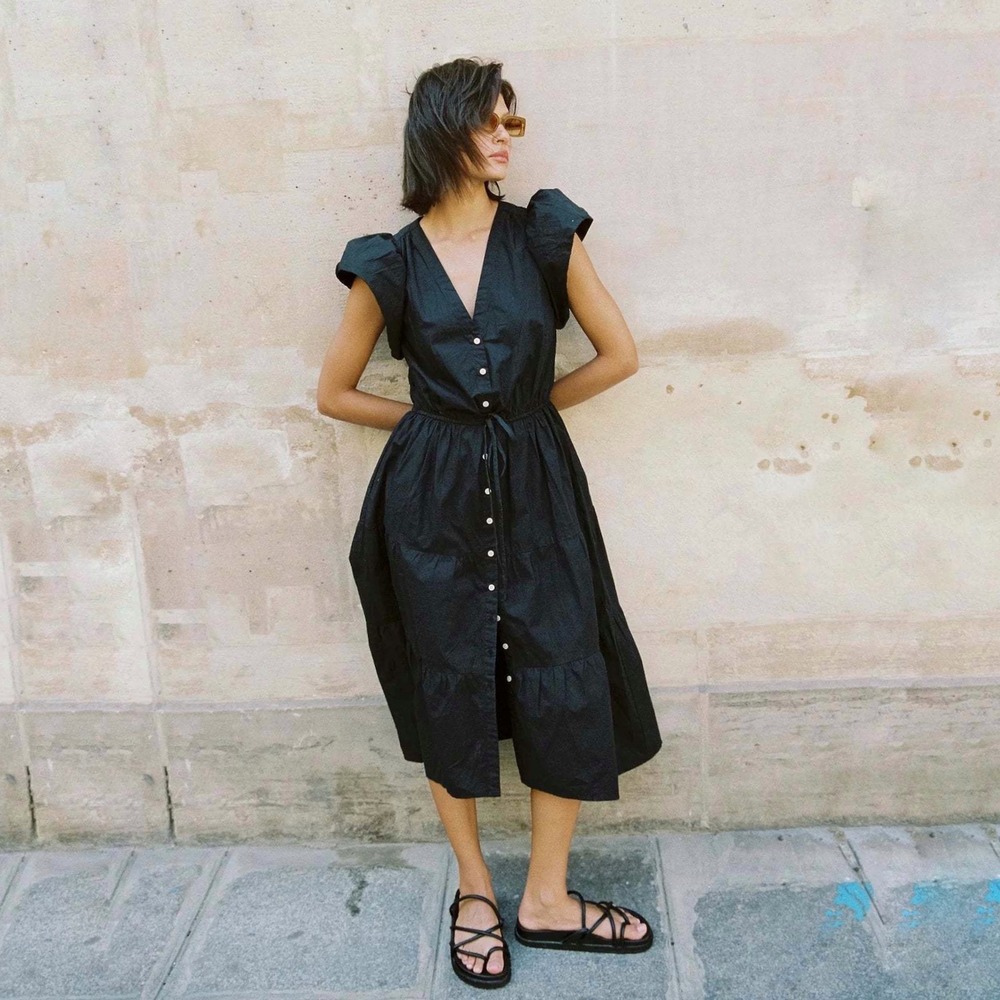 Trovata Birds of Paradis | Kristi Dress Black Poplin Size XS